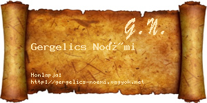 Gergelics Noémi névjegykártya